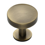 M Marcus Heritage Brass Domed Disc Design Cabinet Knob with Rose 38mm 